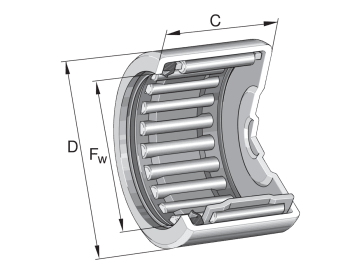 BK2018-RS-L271 Drawn cup needle roller bearing closed end