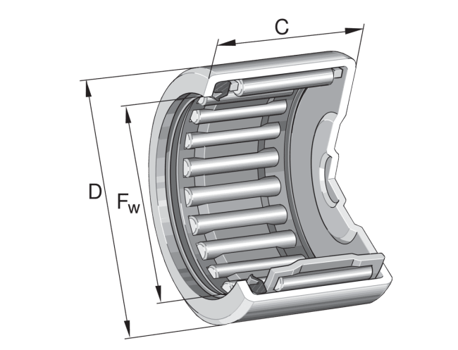 BK2018-RS-L271 Drawn cup needle roller bearing closed end