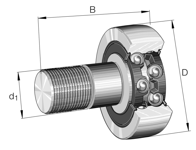 KR5201-2RS Stud type track rollers