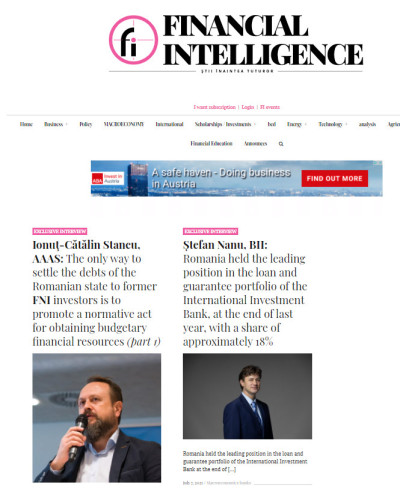 Head of Debt Capital Markets and Financial Institutions Stefan Nanu gave an exclusive interview to the Romanian business portal Financial Intelligence about IIB activities in Romania