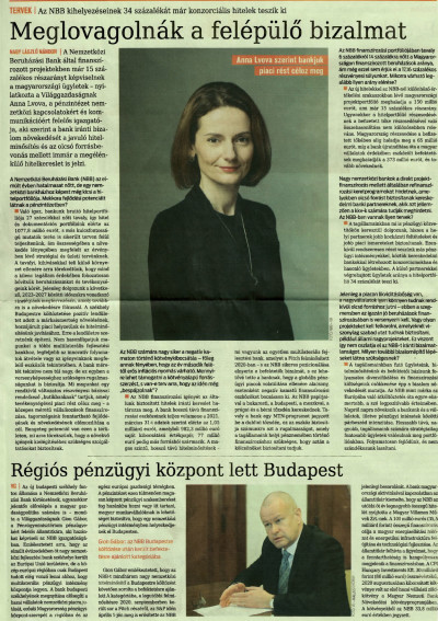 Gábor Gion, the Minister of State for Financial Policy Affairs in the Ministry of Finance of Hungary, and Anna Lvova,  Director of International Relations and Communications of IIB, spoke to the business daily Világgazdaság 