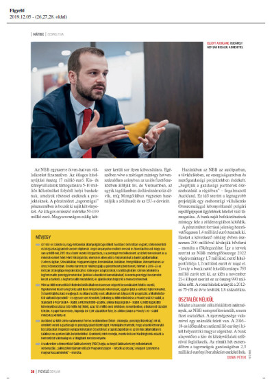 IIB Chief economist spoke to the Hungarian weekly Figyelo on Brexit, the bank, the region   
