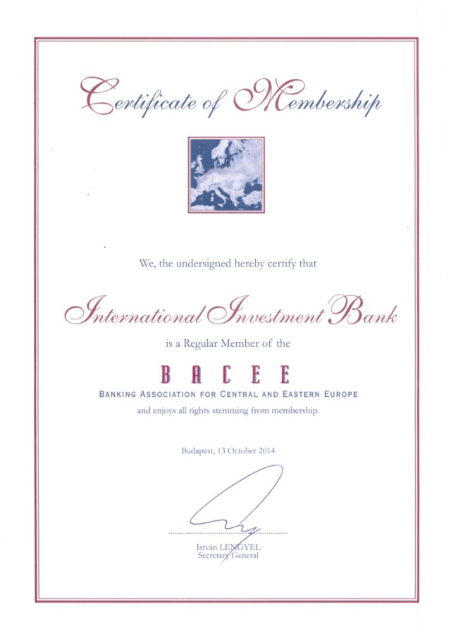 International Investment Bank joined the Banking Association for Central and Eastern Europe