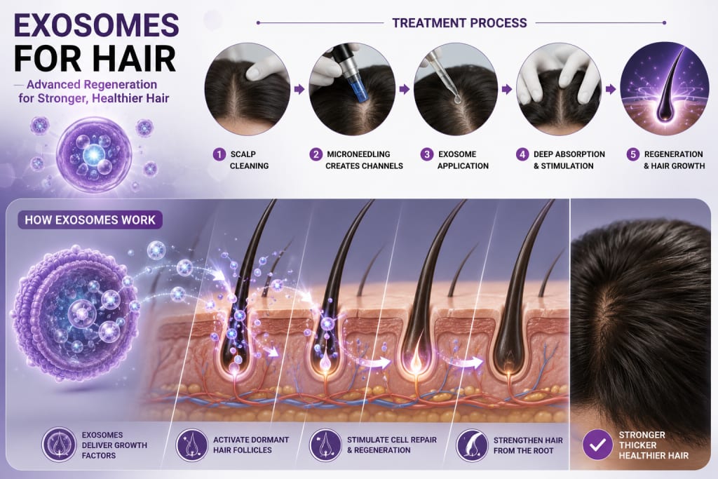 Exosome treatment for healthier hair