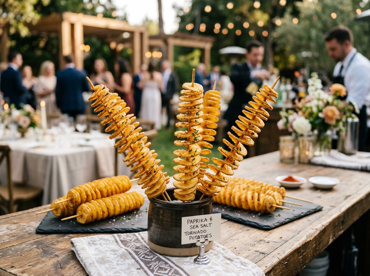Spiral Potato Tornado Skewers Live Station Abu Dhabi