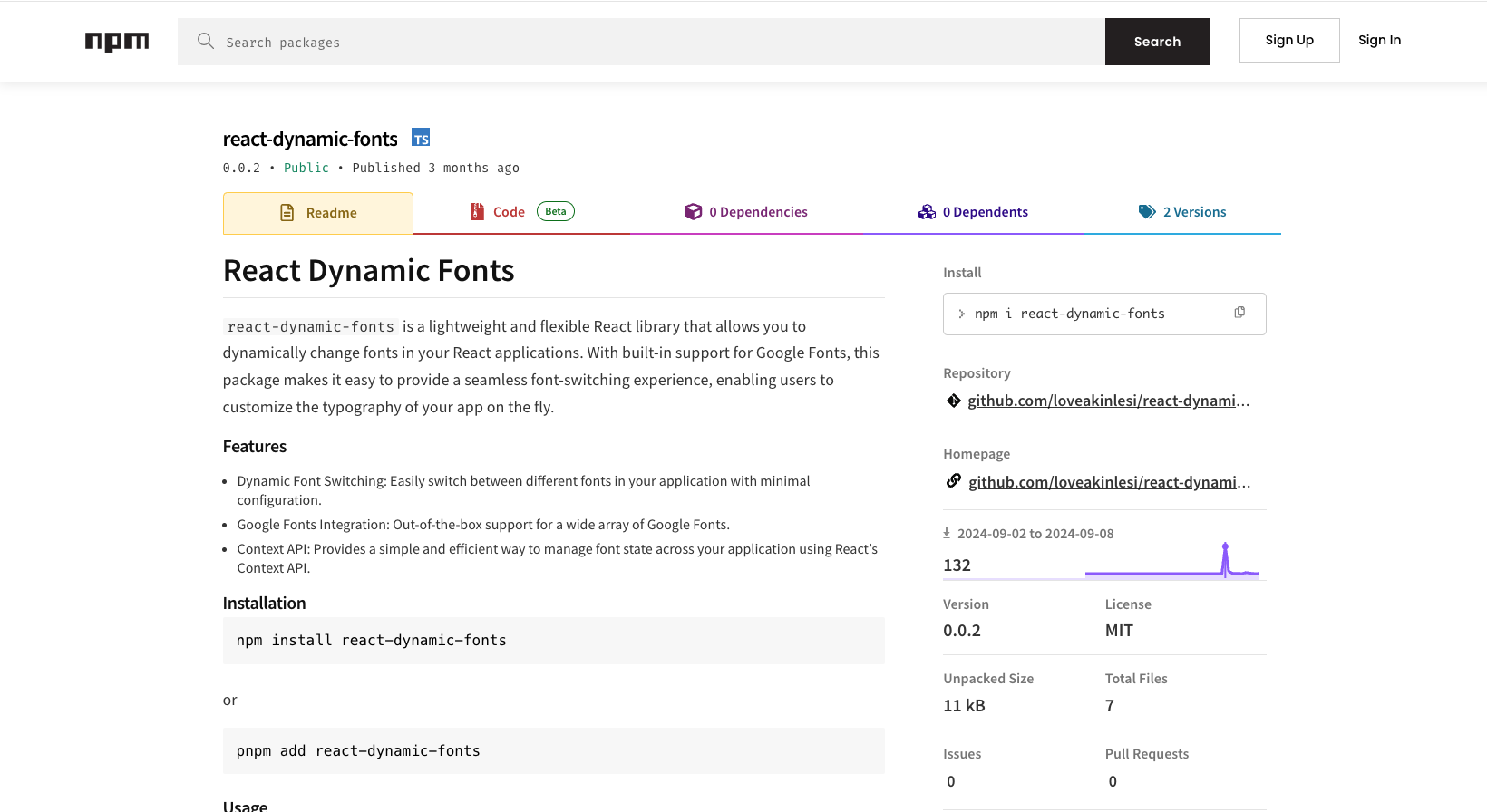 React Dynamic Fonts is a lightweight and flexible React library that allows you to dynamically change fonts in your React applications.