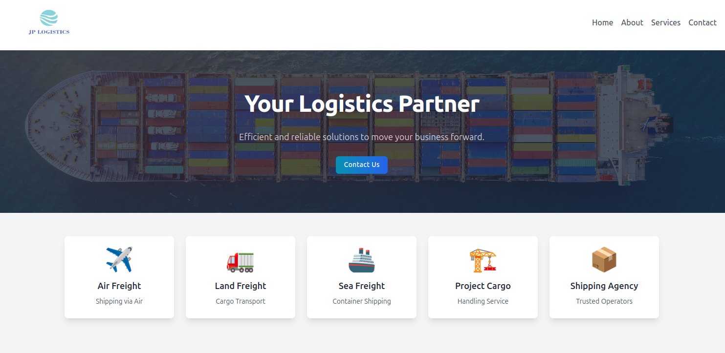 Jp Logistics (Astro, React, Tailwind and Alpine Js)
