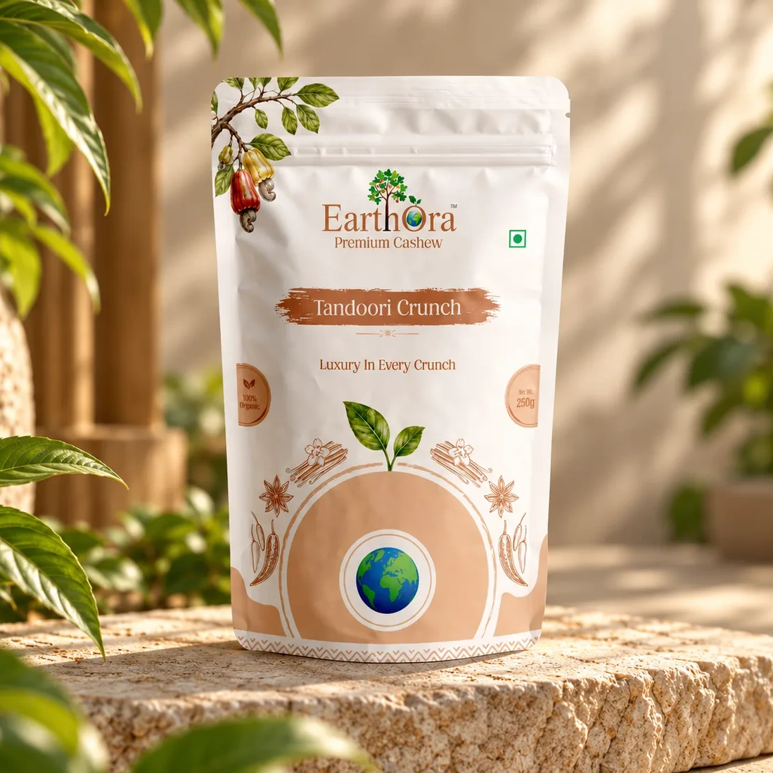 EarthOra Tandoori Crunch packaging front
