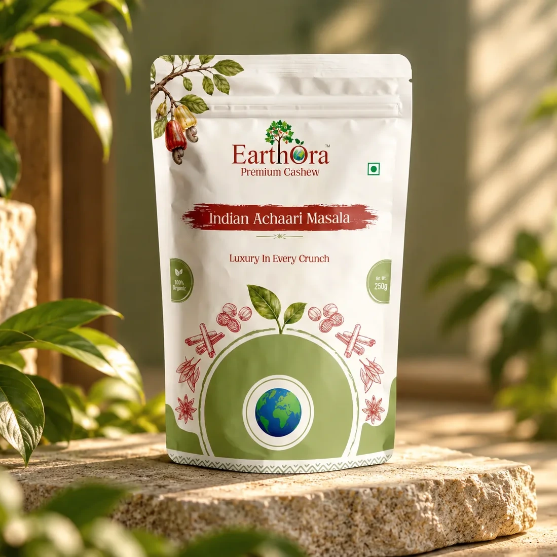 EarthOra Indian Achaari Masala packaging front