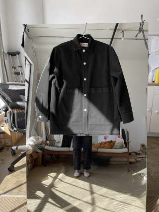 black denim work jacket