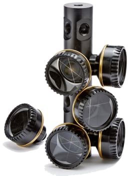 8-way Prism Cluster, 195°, transit case, mounting bracket