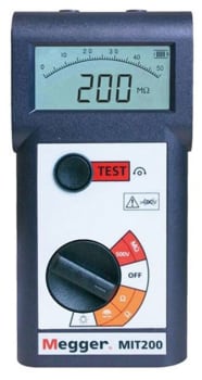 MIT200 500 V Isolasjonstester, 200 mA kontinuitetstesting