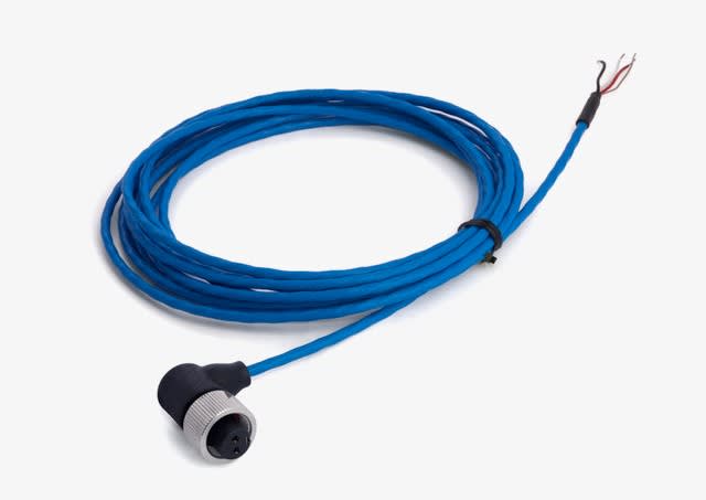 Høytemperatur kabel m/90gr 2-pin MIL konnektor, 15m