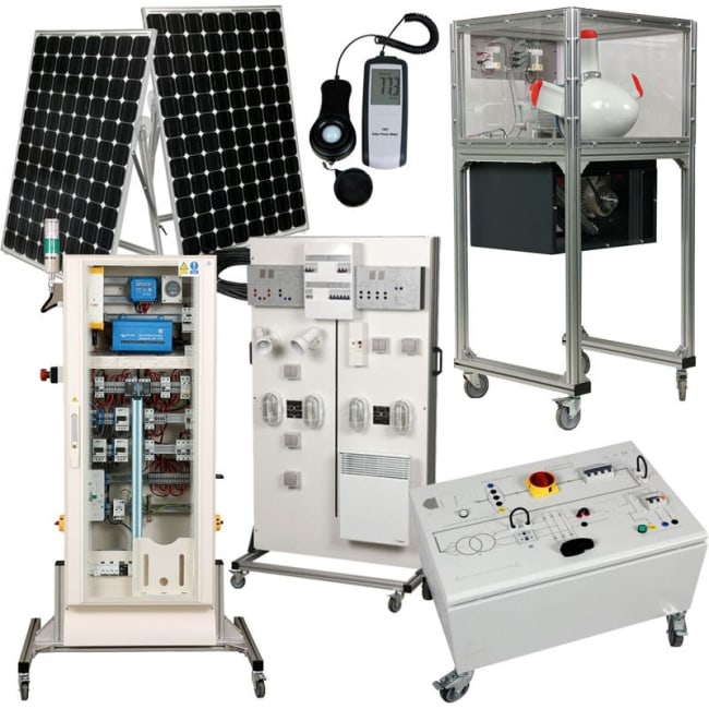 Hybrid energisystem som kombinerer sol- og vind, batterilagring (24V) og forbrukskilder