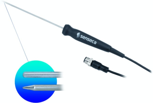 AX111 Pt100 sensor, -50...250°C, 3x150mm, klasse B (tynnfilm), 1m kabel, M12