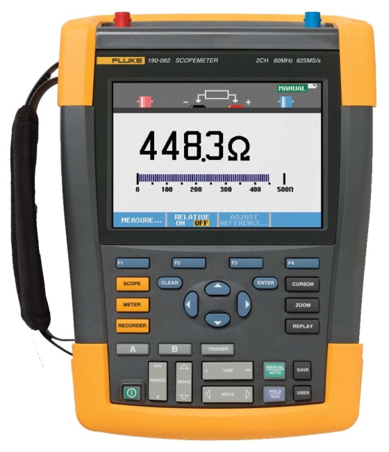 ScopeMeter® 2 kanaler, 60 MHz, Med programvare og koffert