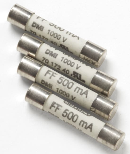 Sikring 500mA FF 1000V 6,3 x 32mm, pakke med 4 stk.