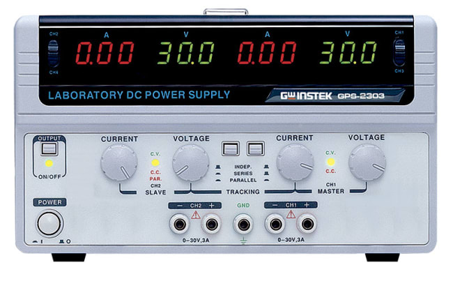 GPS-2303 Lineær DC strømforsyning 2x 0-30V, 0-3A, 180W