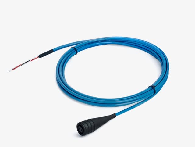 Polyuretan kabel, 2-pin med rubber boot konnektor, 5m