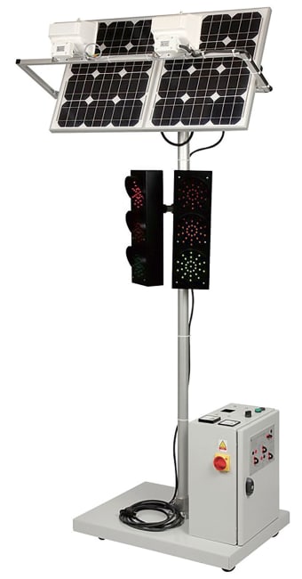 LED-trafikklys med solcellepanel