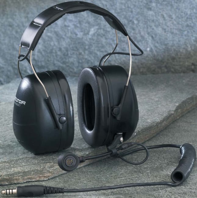 Headset med høy demping og J11-kontakt, hodebøyle