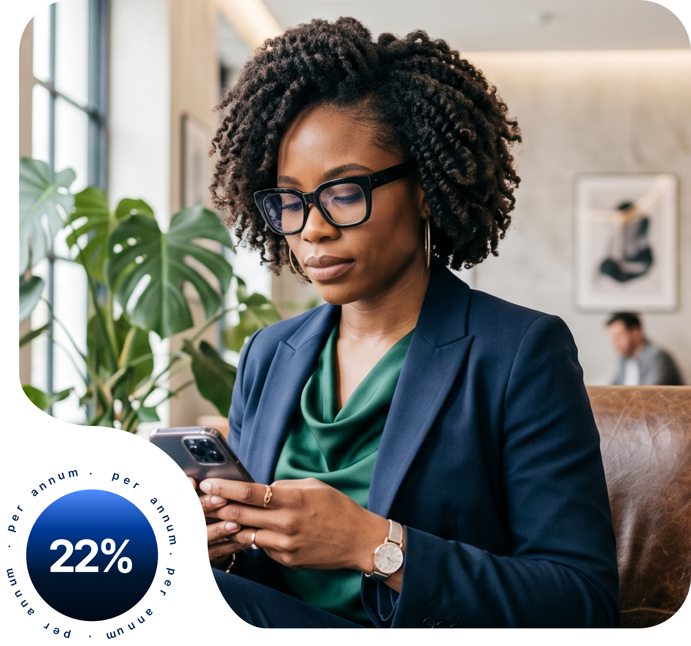 Woman using phone for Rex savings