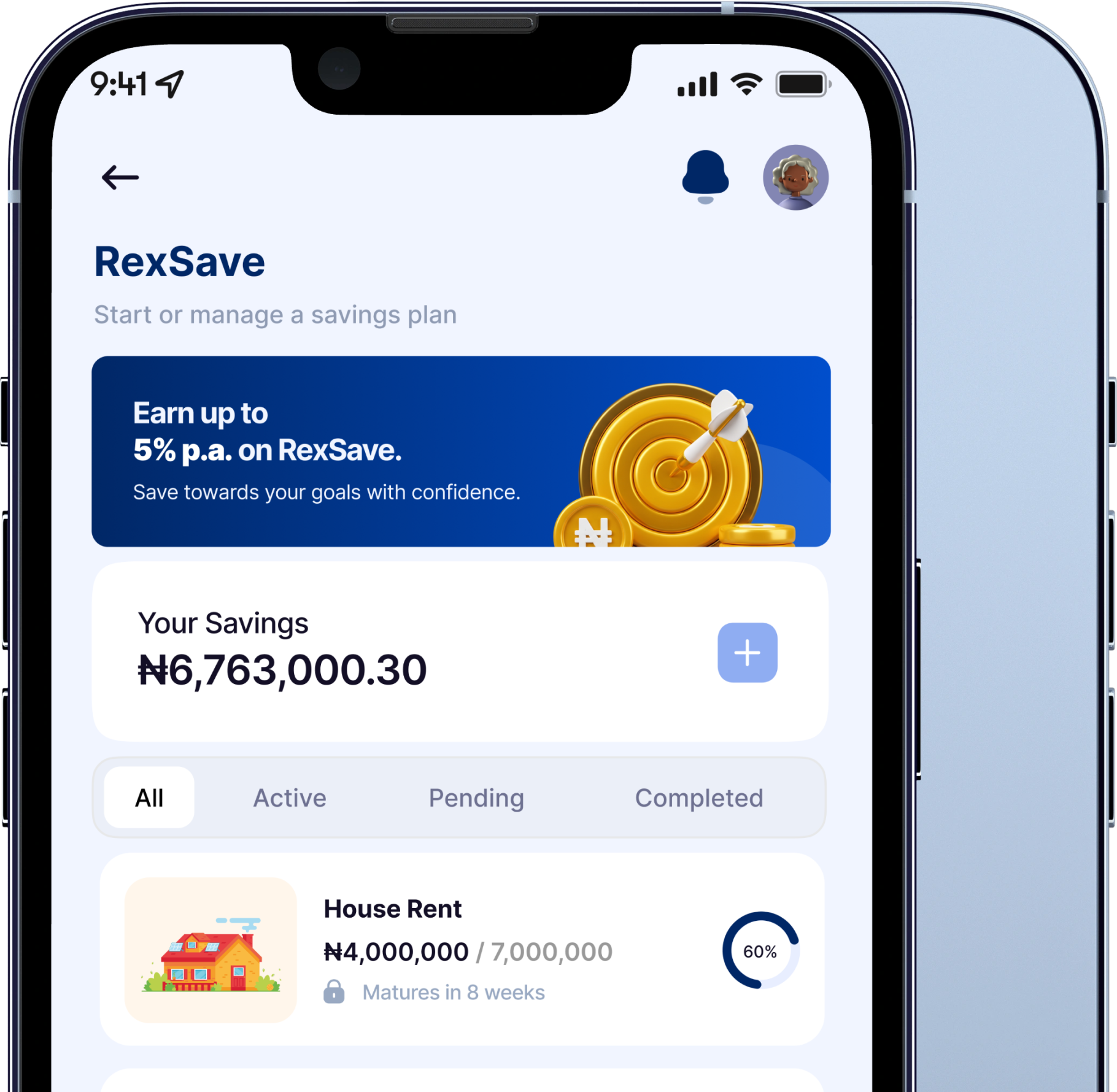 RexSave App Interface Mockup