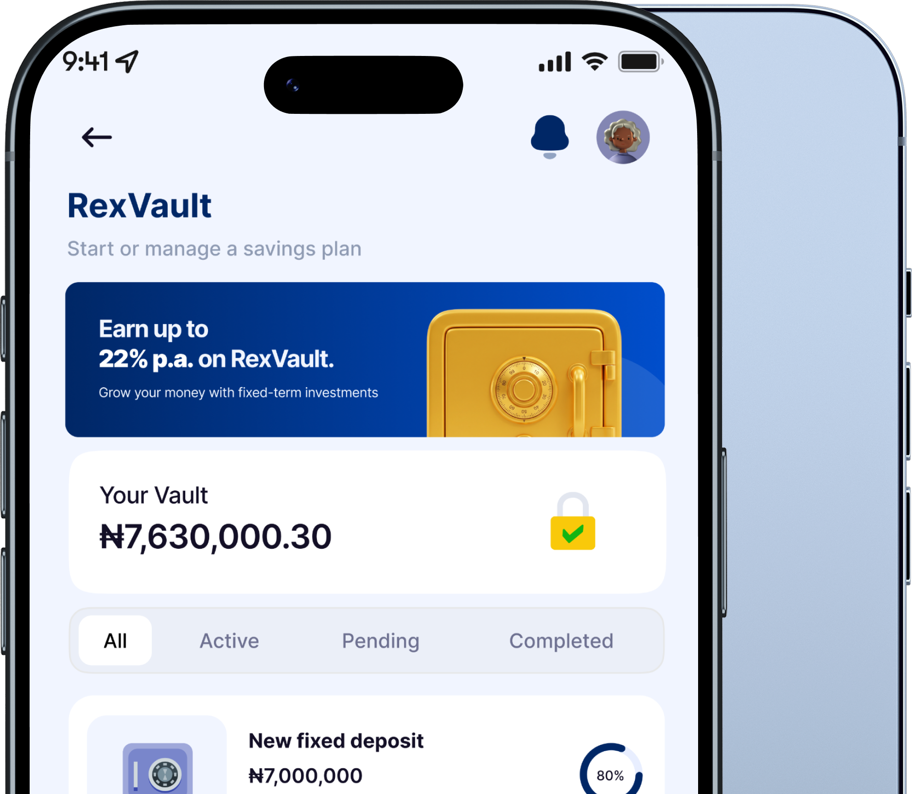 RexSave App Interface Mockup