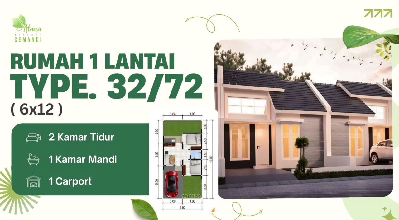 Promo Rumah Murah Type 32/72 (6×12), Cemandi - Sidoarjo