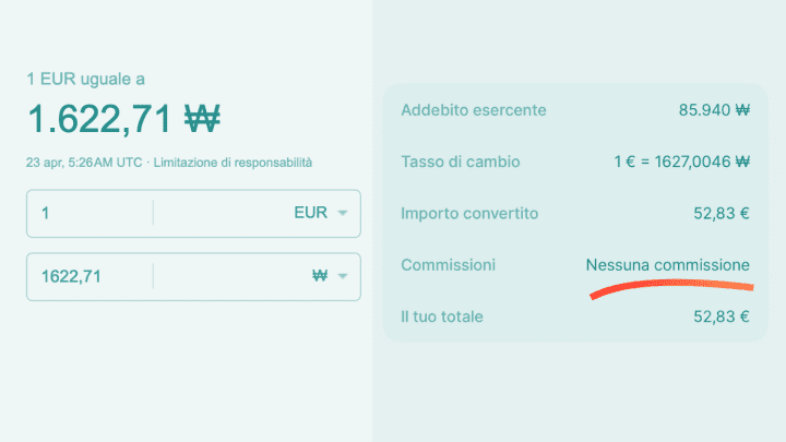 La prova del 9. Revolut ha effettuato un cambio più favorevole rispetto a quello attuale.