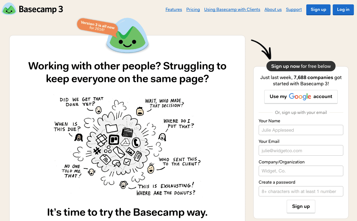 Basecamp pas