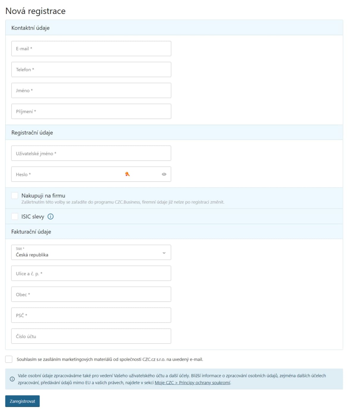 Czc-registrace