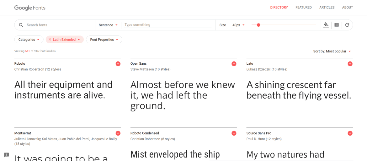 Google fonts