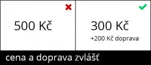 Cena a doprava