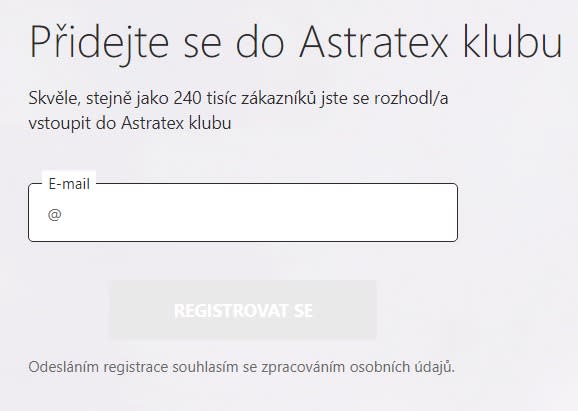 Astratex-registrace