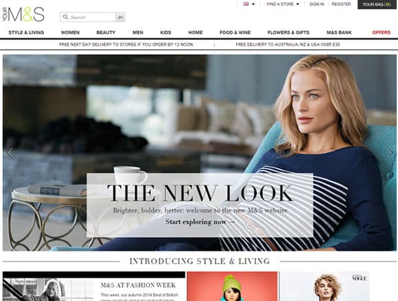 Nový web marks and spencer