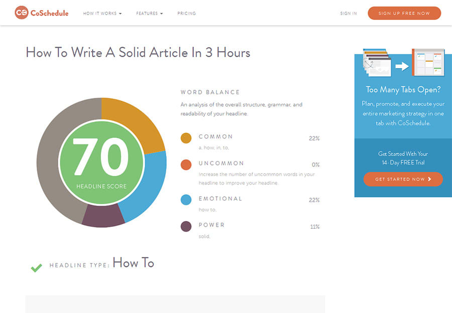 Coschedule headline analyzer