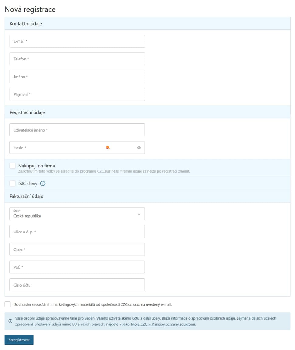 Czc-registrace