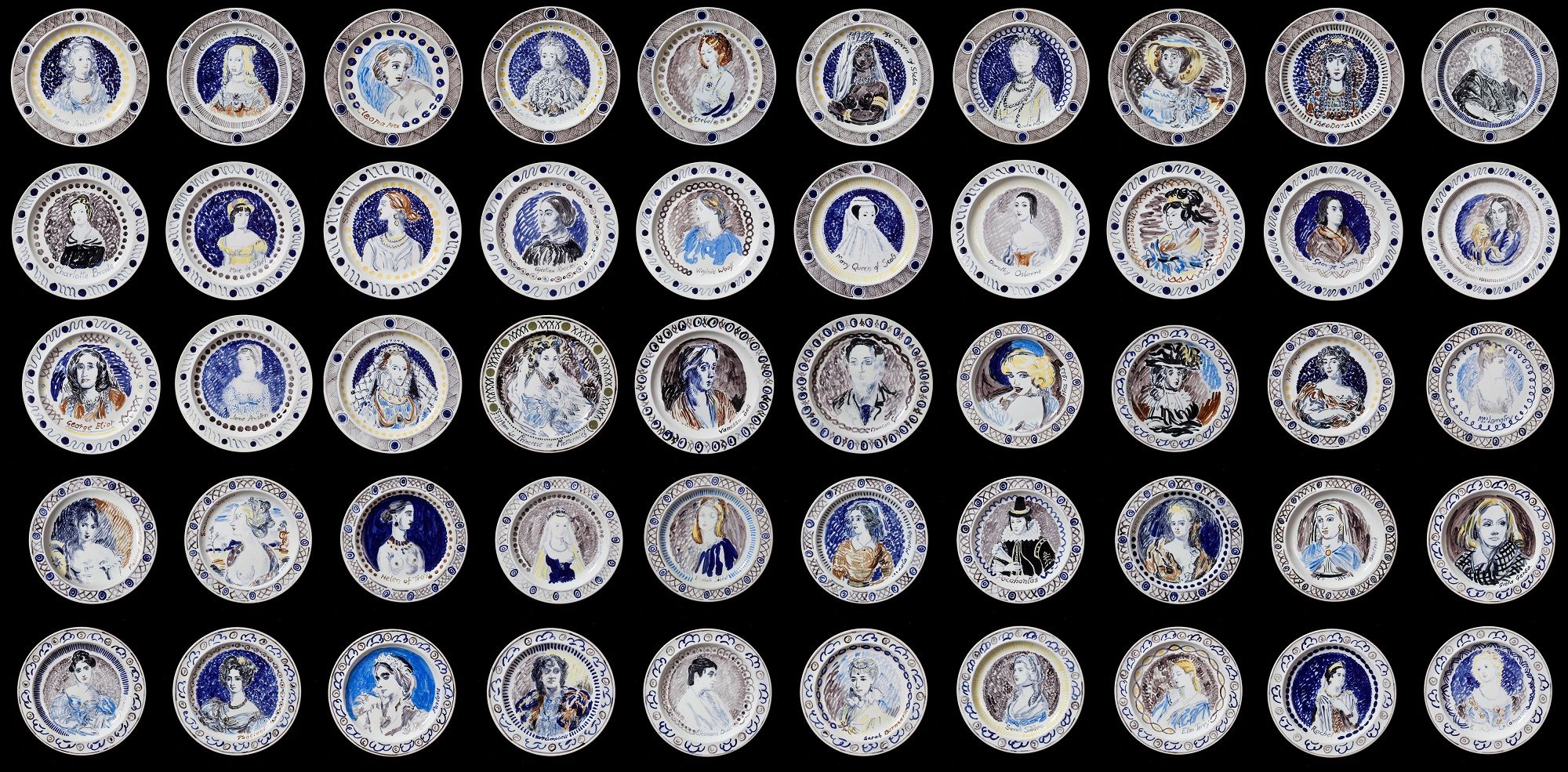 Vanessa-Bell-and-Duncan-Grant-Famous-Women-dinner-service-all-plates-lo-res.jpeg