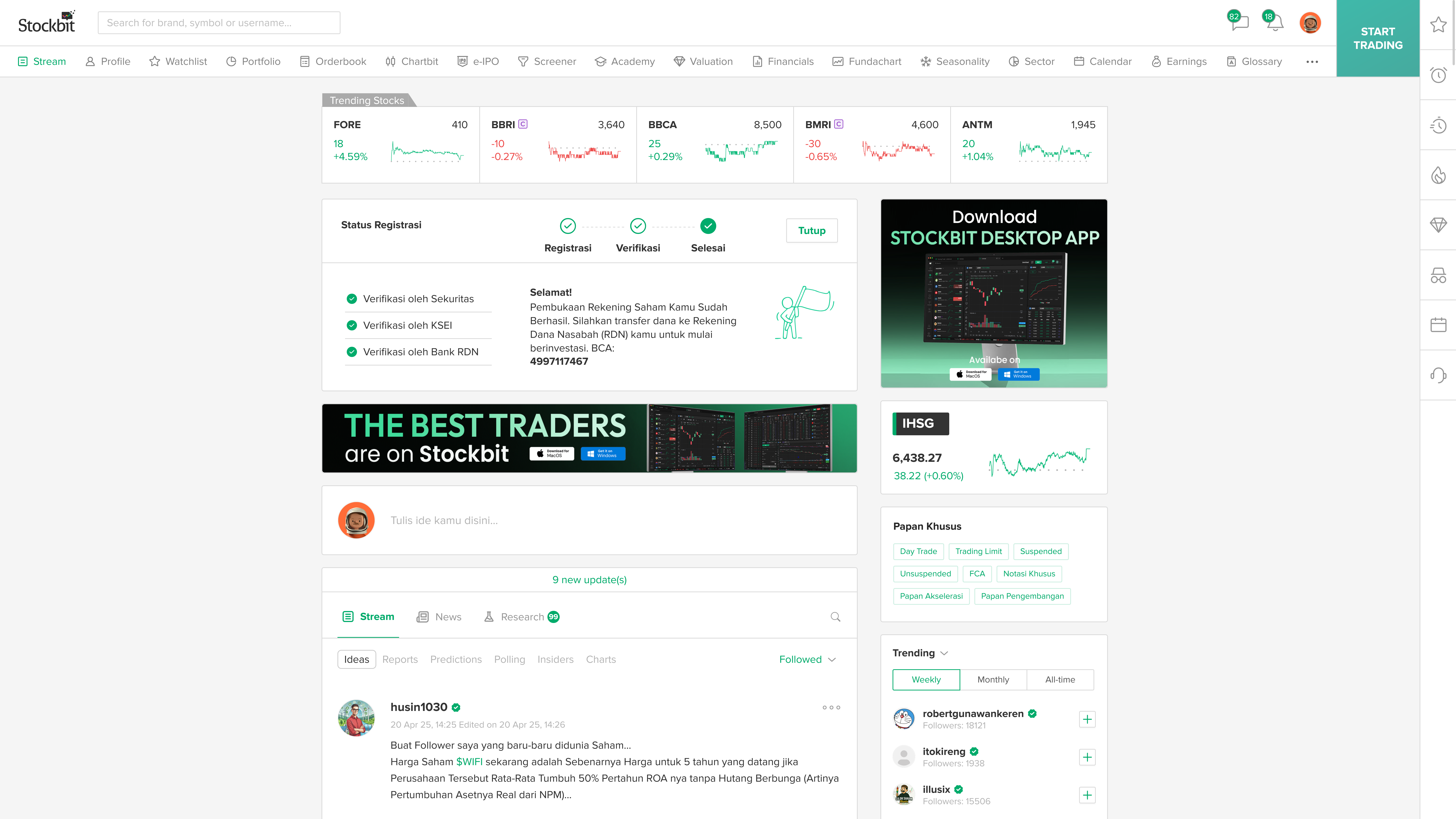Image 0 for Stockbit Web App