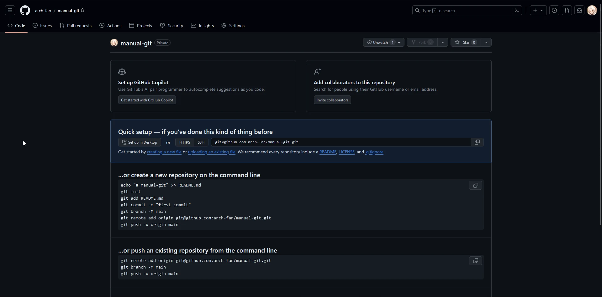 Visualización del repositorio en GitHub