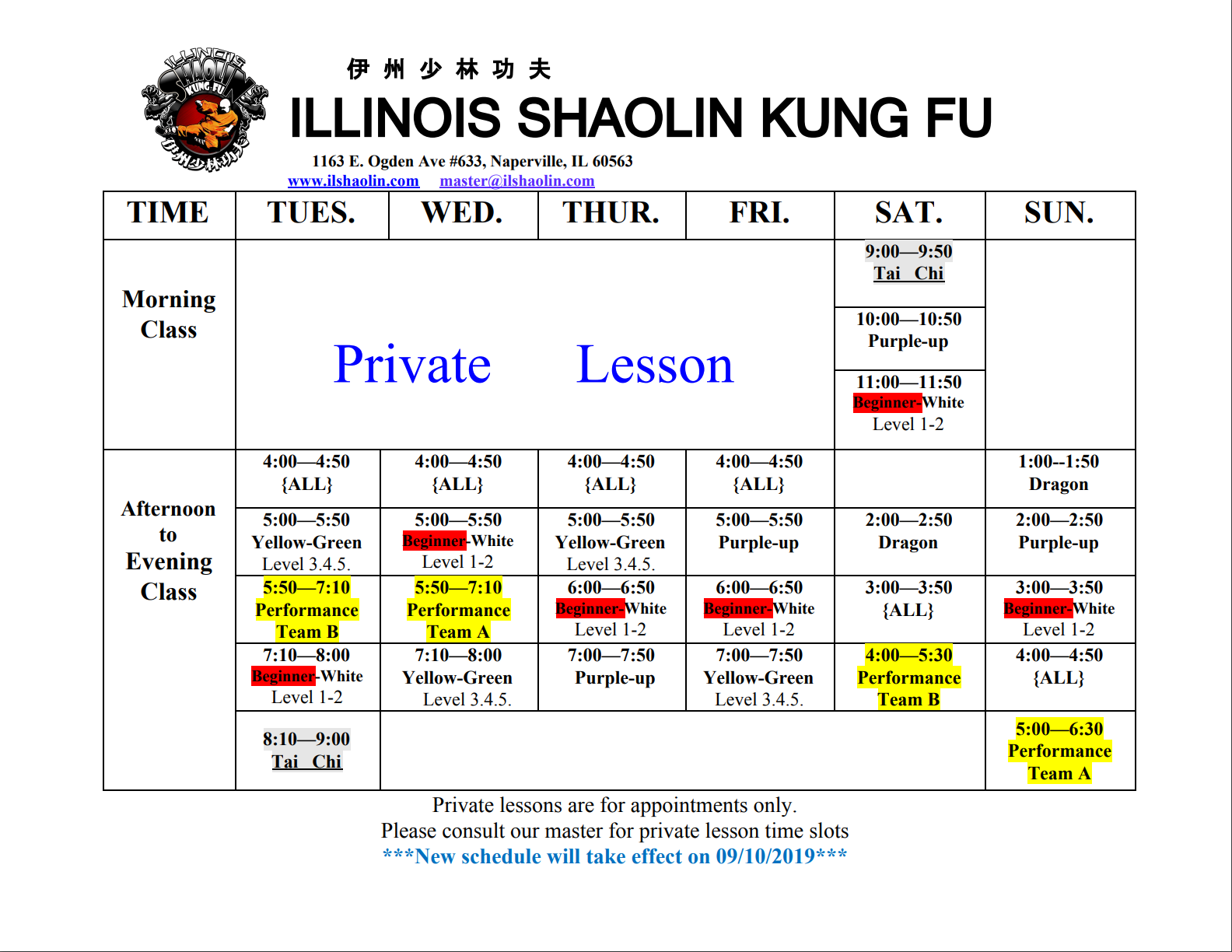 Illinois Shaolin Kung Fu Classes