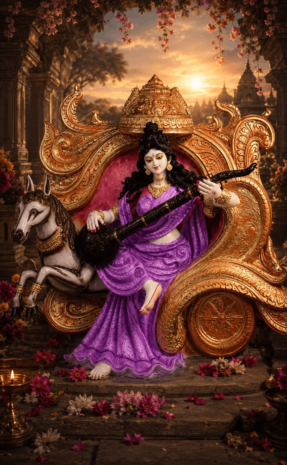 Saraswati Maa - Saraswati Maa handcrafted idol