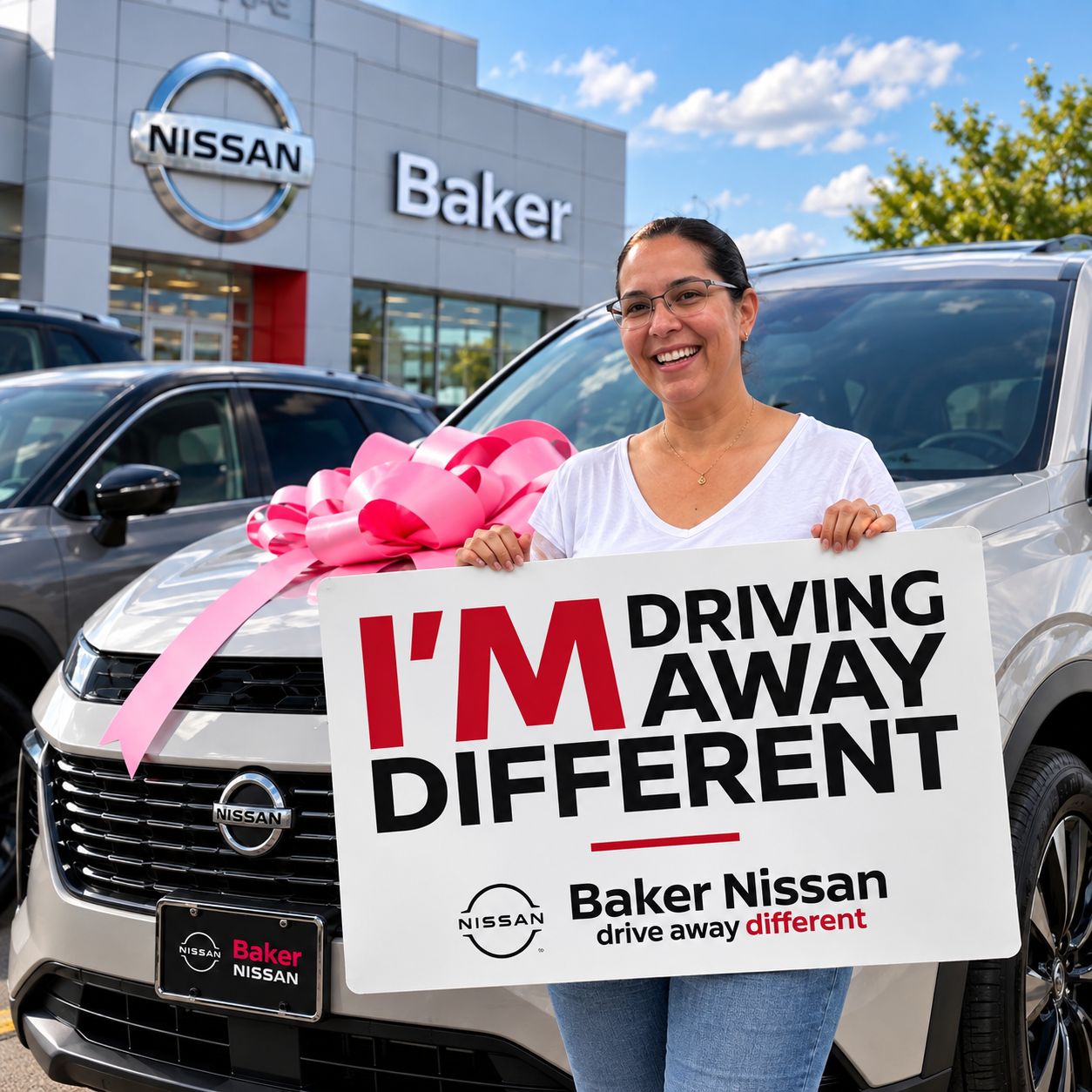 Baker Nissan customer vehicle delivery