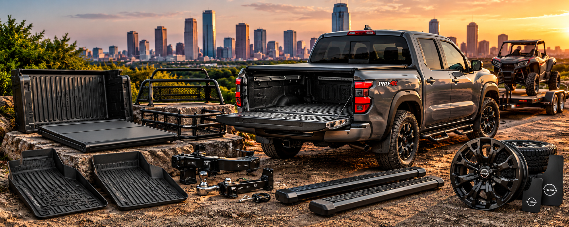 Nissan Frontier accessories including bed accessories towing equipment running boards cargo systems wheels and exterior accessories