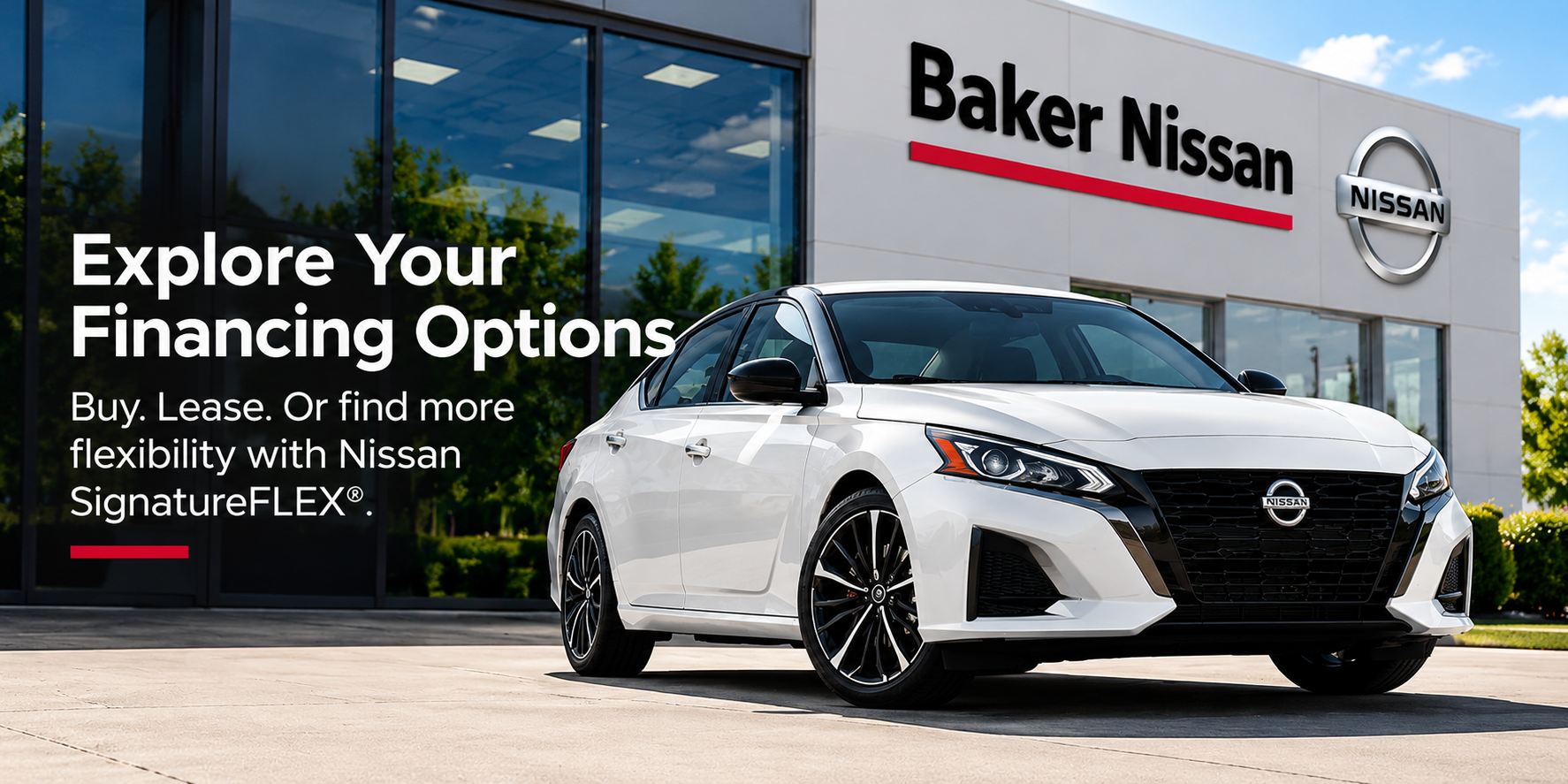 Explore Nissan financing and leasing options at Baker Nissan in Houston Texas