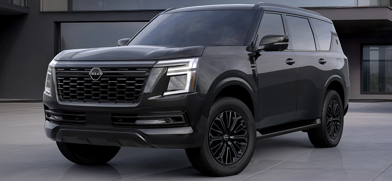 Black 2027 Nissan Armada Dark Armor SUV with dark exterior styling