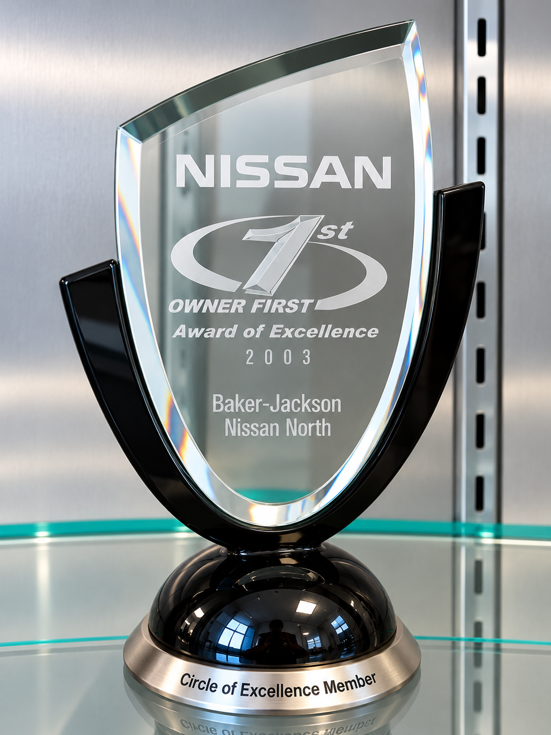 Baker Nissan 2003 Nissan Award of Excellence trophy