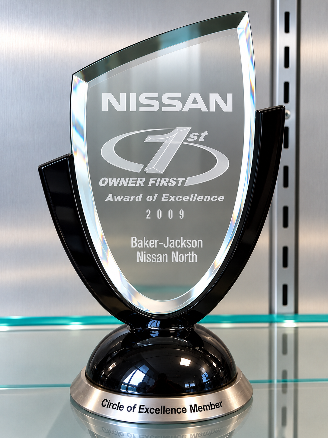 Baker Nissan 2009 Nissan Award of Excellence trophy