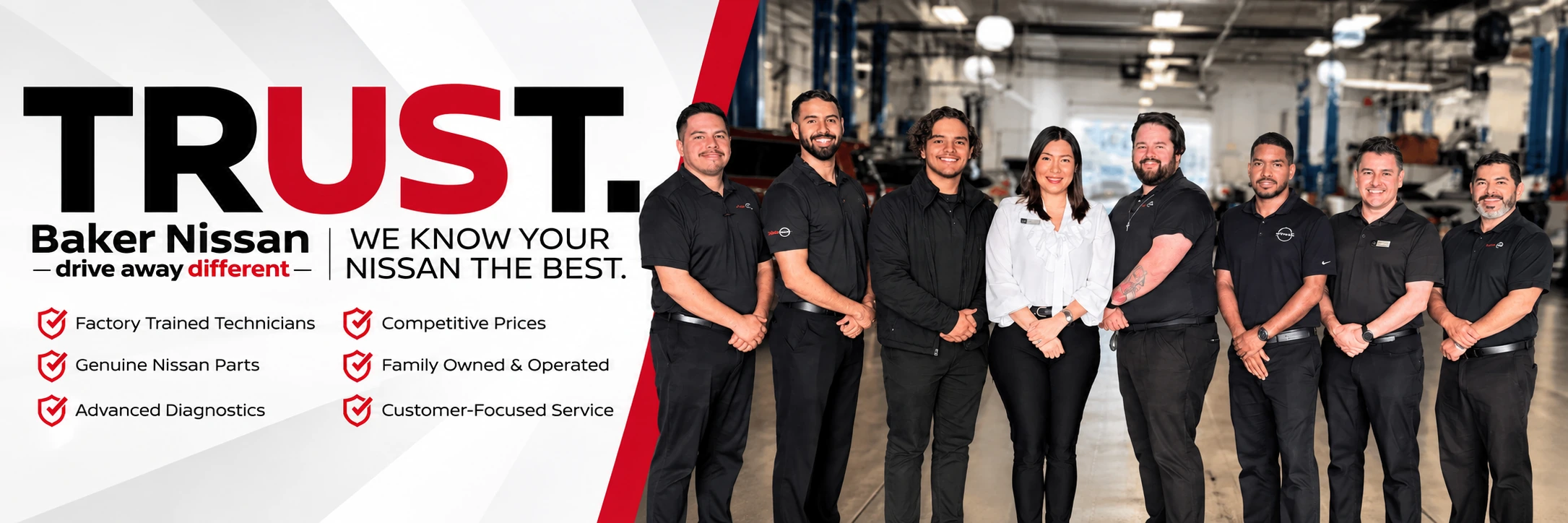 Baker Nissan Houston - Técnicos capacitados, refacciones originales y servicio de confianza